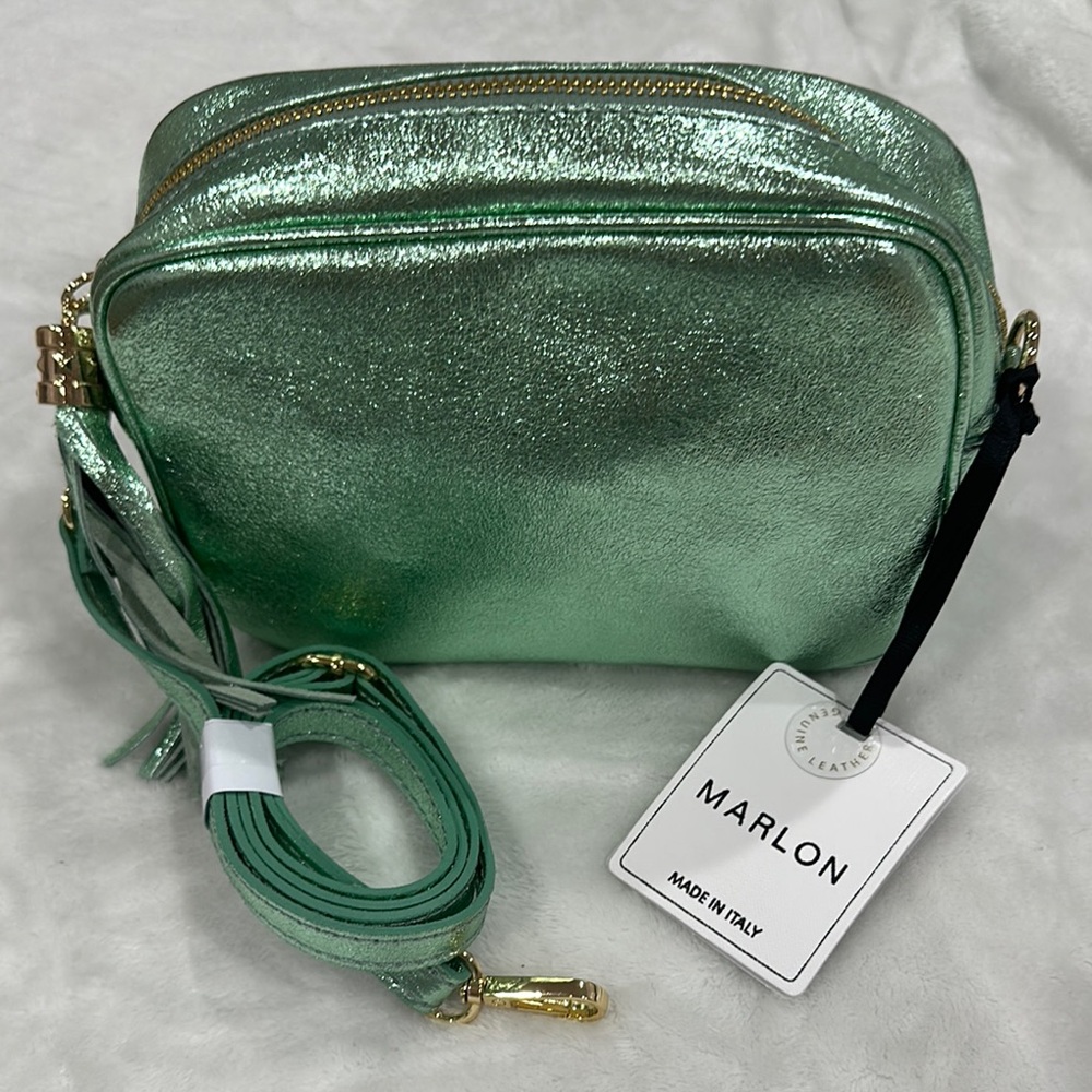 Metallic Green Crossbody Bag